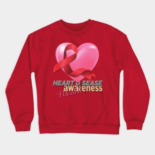 Heart disease awareness month Crewneck Sweatshirt